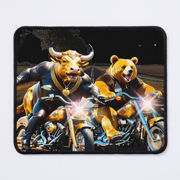 Item preview, Bull and bear bikers race forex constellations at night designed and sold by 4xemmie.