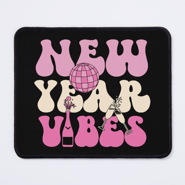 Item preview, New Year Vibes - Retro Groovy New Year 2024 Celebration (Pink and Light Yellow/Beige Design) designed and sold by Spiprinto.