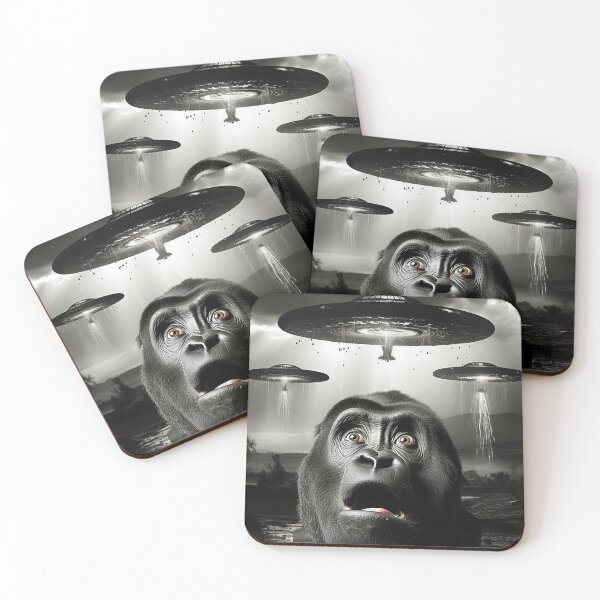 Item preview, Monkey Selfie with UFOs designed and sold by Master-Print.