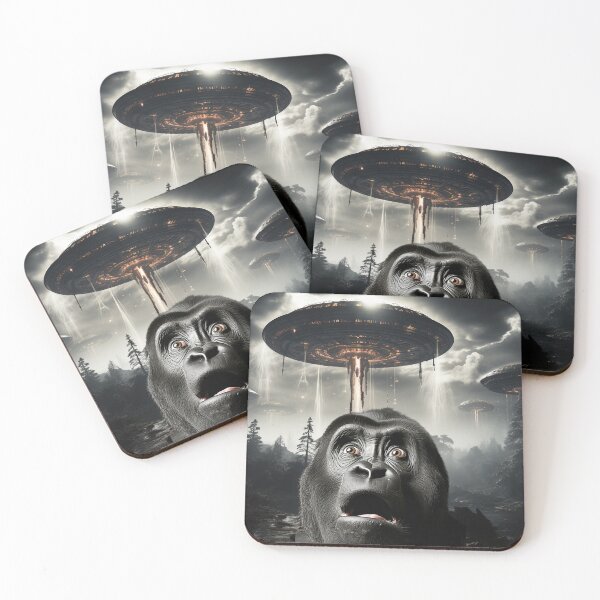Item preview, Monkey Selfie with UFOs designed and sold by Master-Print.