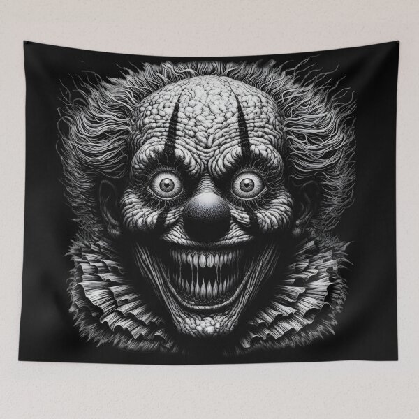Item preview, Augusto the clow - fine creepy art by Red Siri0 designed and sold by Red Siri0 Art.