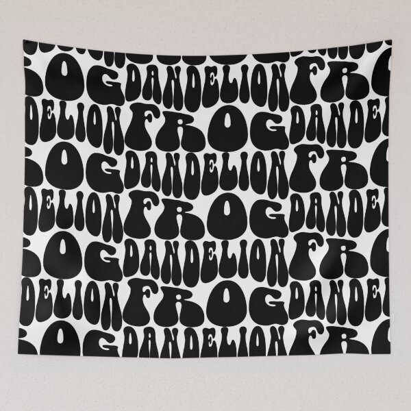 Item preview, Dandelion Frog Text Monochrome White designed and sold by Meepuruproject.