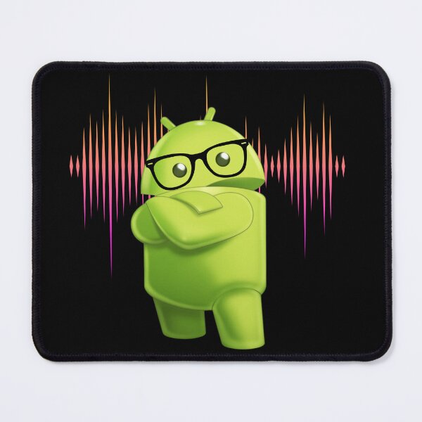 Item preview, android logo with glasses designed and sold by Redstrawberry13.