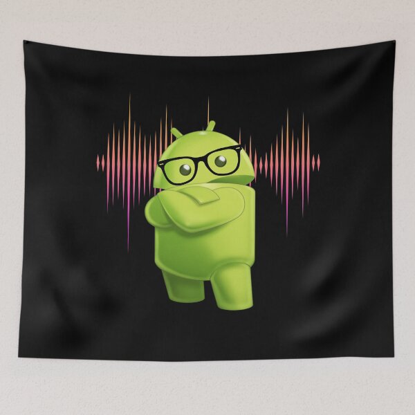 Item preview, android logo with glasses designed and sold by Redstrawberry13.