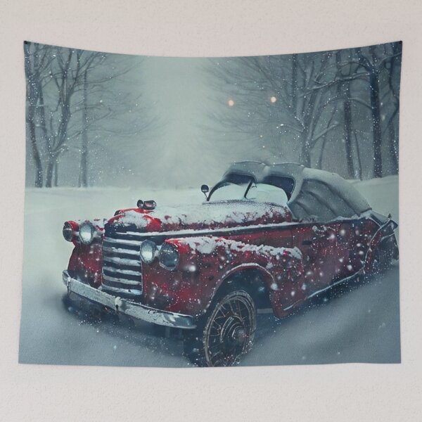 Item preview, Vintage Sports Car in Snowy Tranquility designed and sold by Kenny8716.