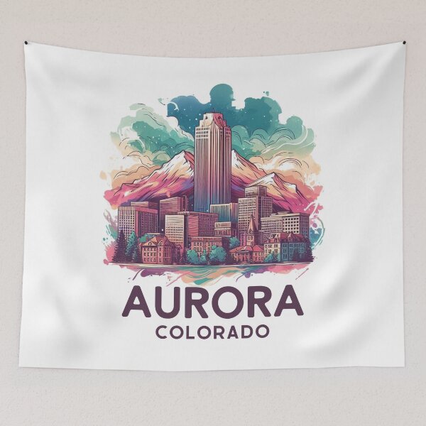 Item preview, Aurora, Colorado, Watercolor Illustration designed and sold by PaintMeWorld.