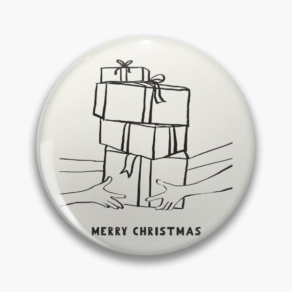 Item preview, Christmas illustration of hands giving gifts. Trendy black design designed and sold by AlarconStudio.
