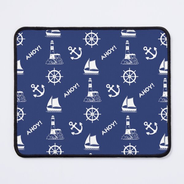 Item preview, Sailing Illustrative Pattern White on Navy Blue designed and sold by NataliePaskell.