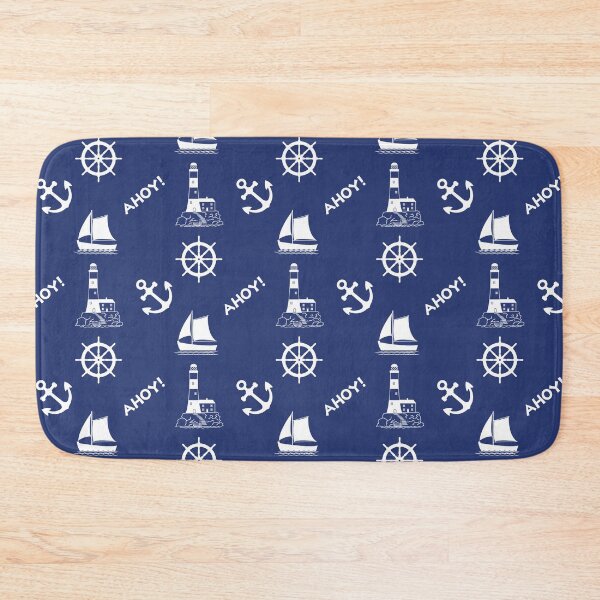 Item preview, Sailing Illustrative Pattern White on Navy Blue designed and sold by NataliePaskell.