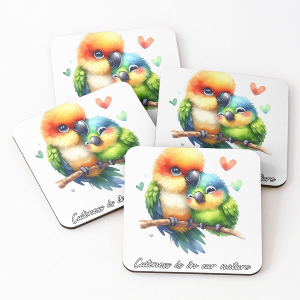 Item preview, Cute Caique Parrots Watercolor designed and sold by ZynchLord.