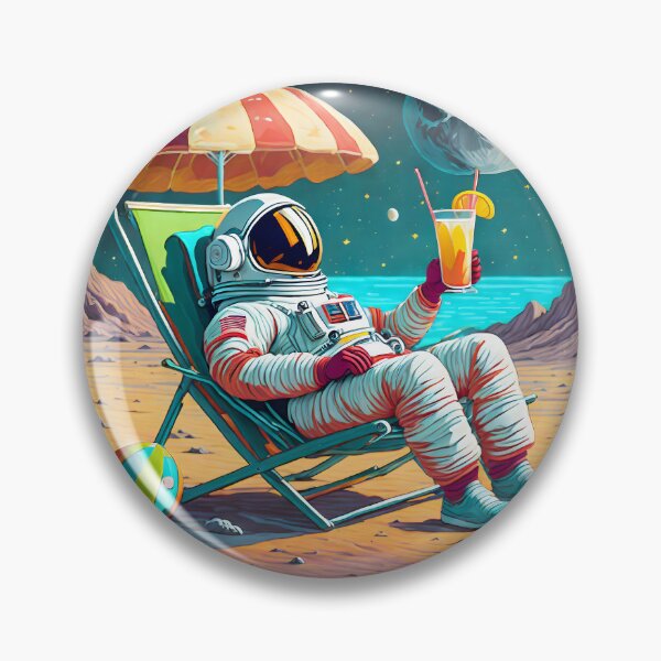 Item preview, Astronaut on vacation in space, beach astronaut designed and sold by emaotx.