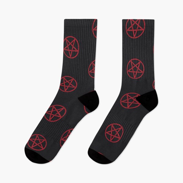 Artikelvorschau, Umgekehrtes Pentagramm, auch bekannt als Pentacle Circled – Rot – Distressed entworfen und verkauft von unrealindeed.
