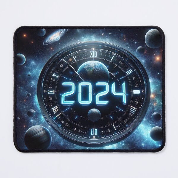 Item preview, "Futuristic New Year 2024: Captivating 3D Dark Background Celebration" designed and sold by Huycao211.