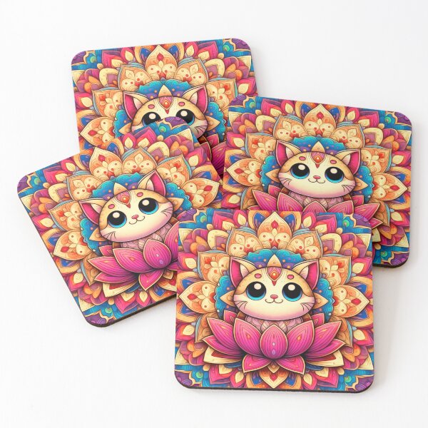 Item preview, cat in lotus designed and sold by merchbysadie.