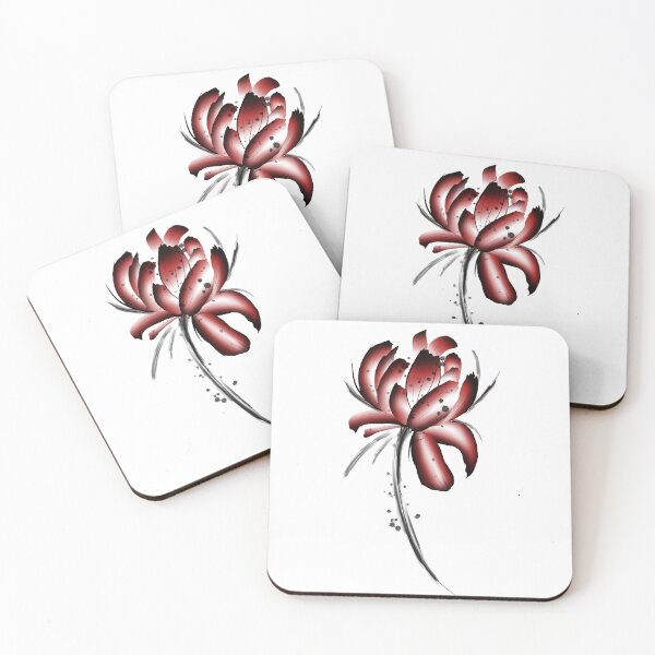Item preview, watercolor red flower designed and sold by Surreal Ilustra.