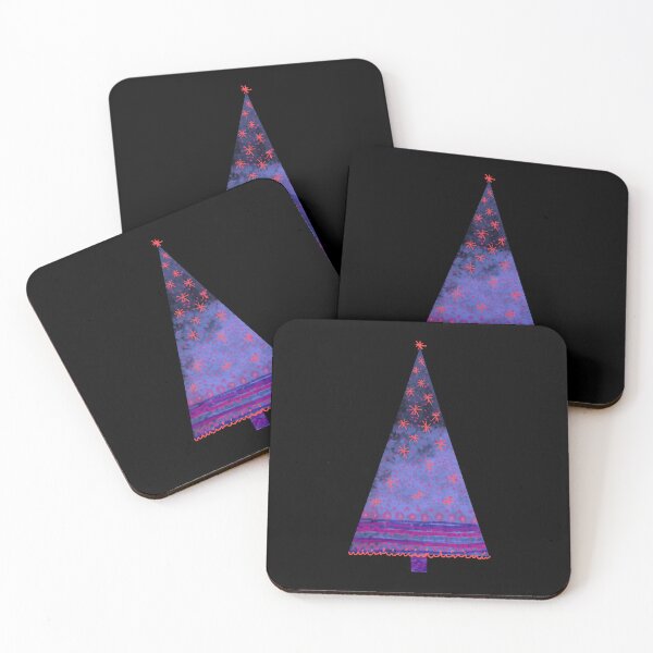 Item preview, Watercolor Christmas tree with decorations, intense colors,  navy blue and red. designed and sold by My-fake-places.