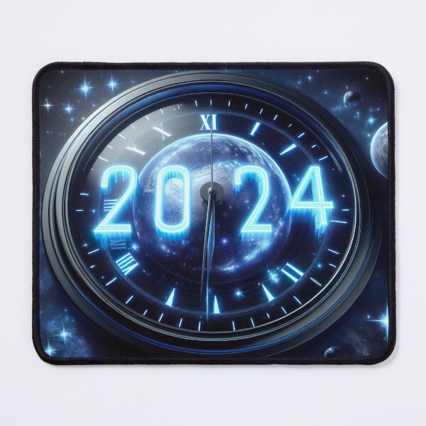 Item preview, "Futuristic New Year 2024: Captivating 3D Dark Background Celebration" designed and sold by Huycao211.