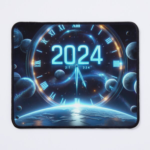Item preview, "Futuristic New Year 2024: Captivating 3D Dark Background Celebration" designed and sold by Huycao211.