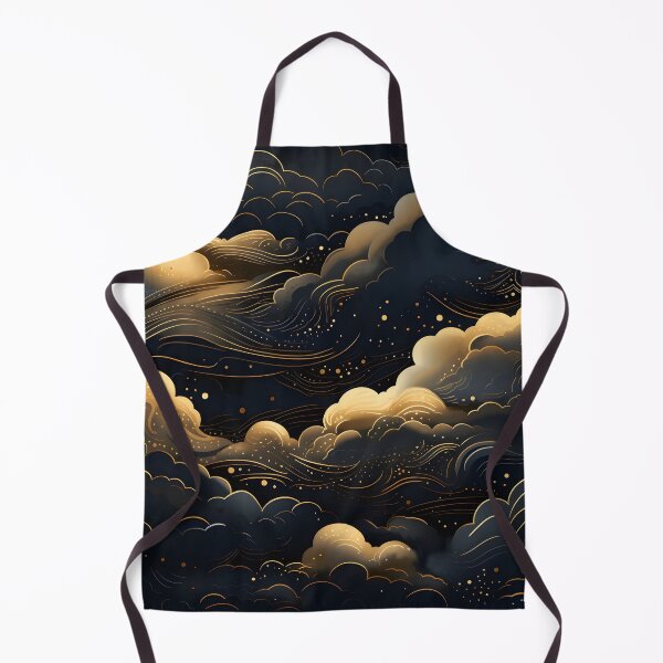 Aperçu de l'œuvre Impression illustrative à motif de nuages dorés et noirs créée et vendue par dcrc.