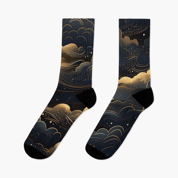 Item preview, Gold and black cloud pattern illustrative print designed and sold by dcrc.
