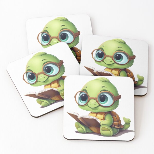 Item preview, Cute turtle reading a book designed and sold by HappyStickBike.