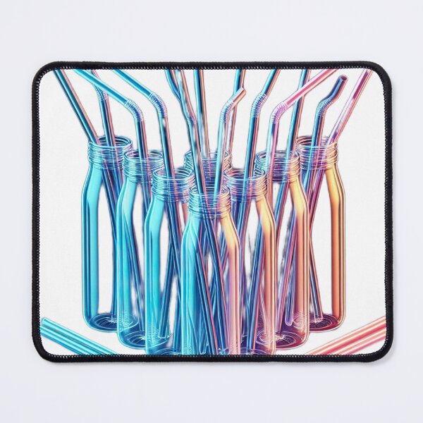 Item preview, "Neon Water Straw: Large Transparent 3D on Dark Background" designed and sold by Huycao211.