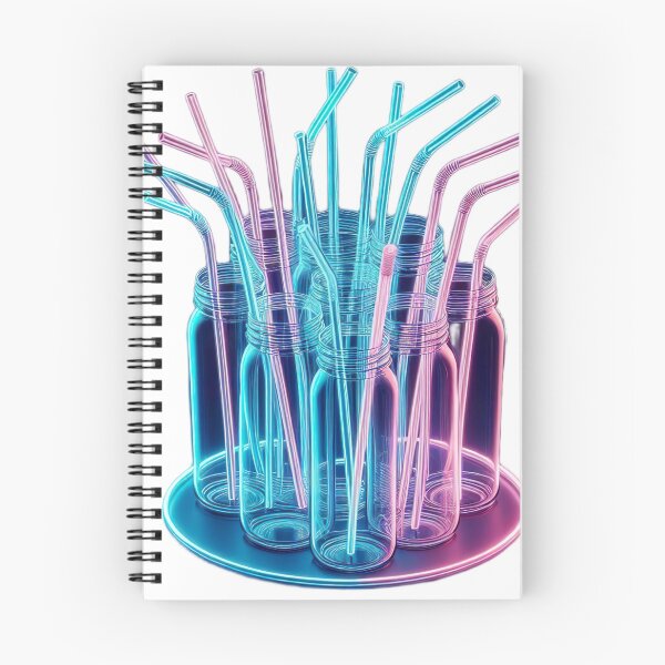 Item preview, "Neon Water Straw: Large Transparent 3D on Dark Background" designed and sold by Huycao211.