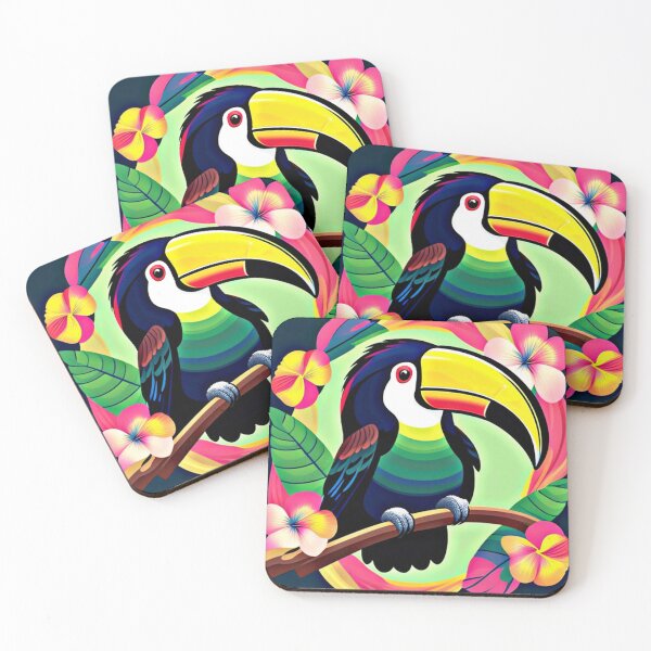 Item preview, Trippy psychedelic toucan bird 4 designed and sold by Flowerslaps.