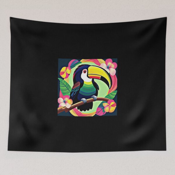 Item preview, Trippy psychedelic toucan bird 4 designed and sold by Flowerslaps.