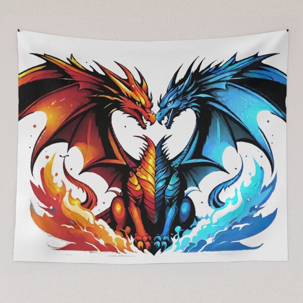 Item preview, Fire and Water Elemental Dragon designed and sold by Digital-Cultist.