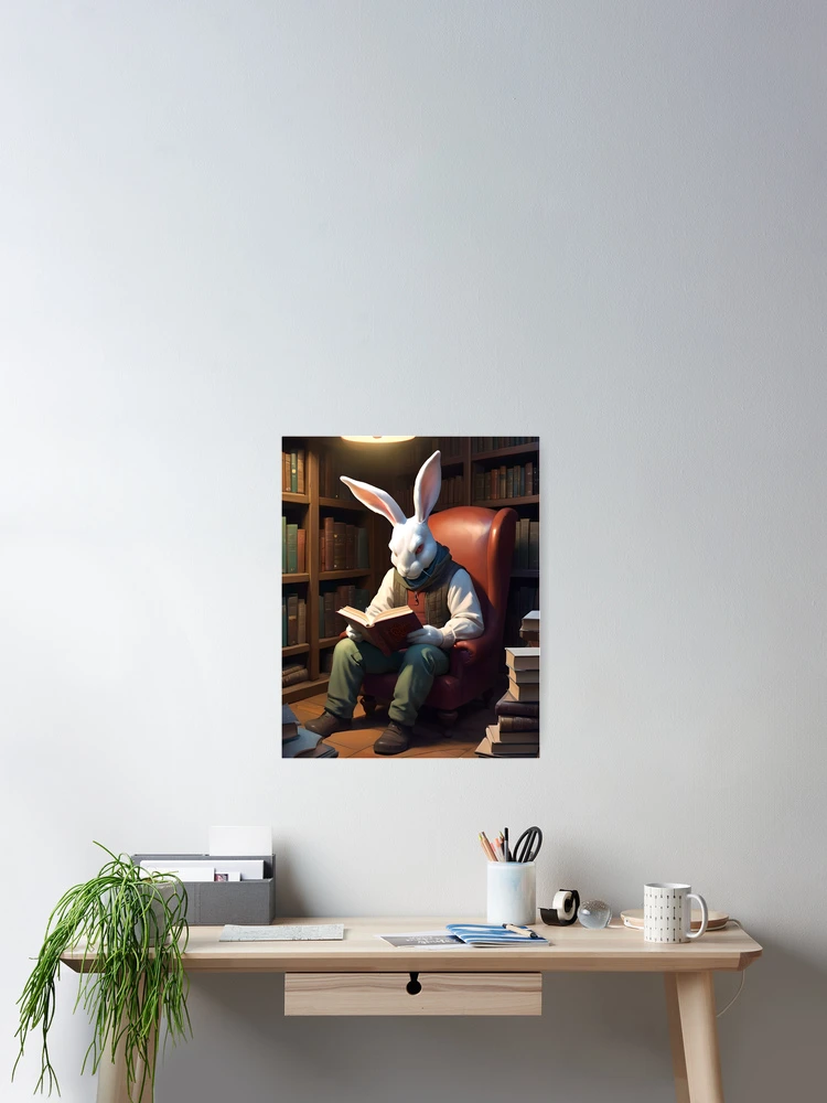 Thumbnail 2 of 3, Poster, Reading Rabbit designed and sold by Awesome Things.