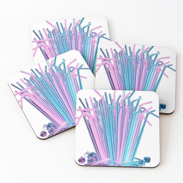 Item preview, "Neon Water Straw: Large Transparent 3D on Dark Background" designed and sold by Huycao211.