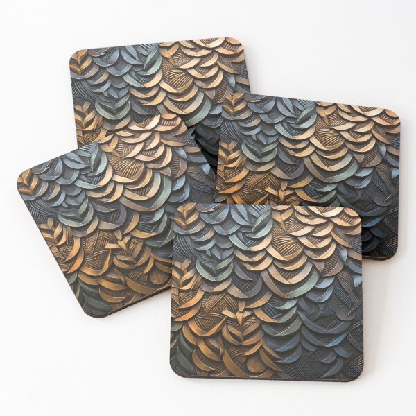 Item preview, Stunning earthtone pattern of a variety of metal textures designed and sold by dcrc.