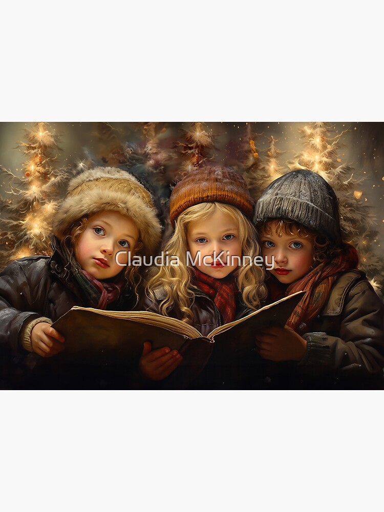 Thumbnail 2 of 2, Postcard, The Carolers designed and sold by phatpuppyart.