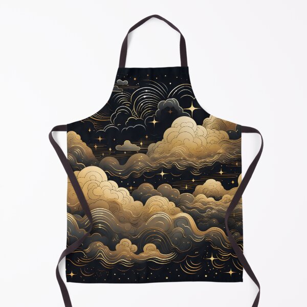 Aperçu de l'œuvre Impression illustrative à motif de nuages dorés et noirs créée et vendue par dcrc.