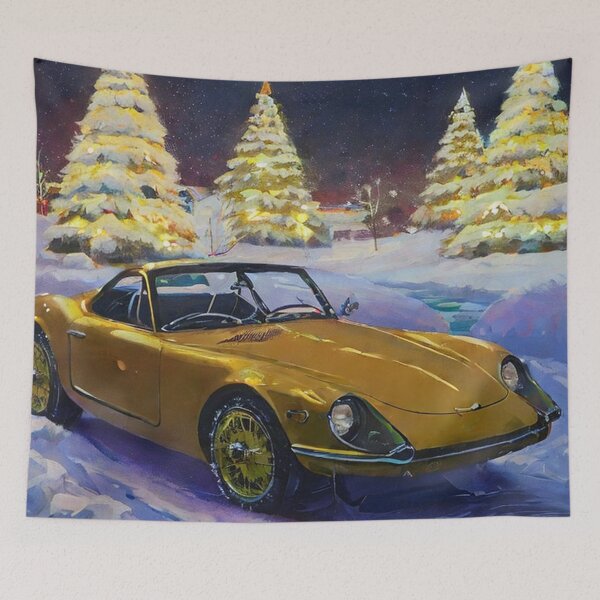 Item preview,  Sport Car in Snow with Illuminated Christmas Trees designed and sold by Kenny8716.