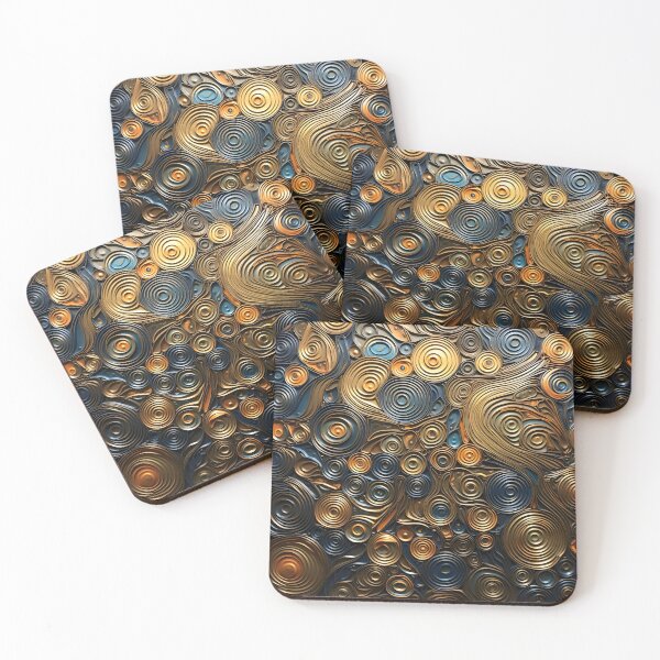 Item preview, Stunning earthtone pattern of a variety of metal textures designed and sold by dcrc.