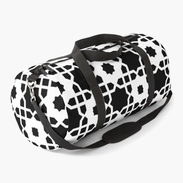 Item preview, Black White Monochrome Star Squares Octagon Contrast Geometric Snowflakes Op Art Pattern designed and sold by PenguinForests.