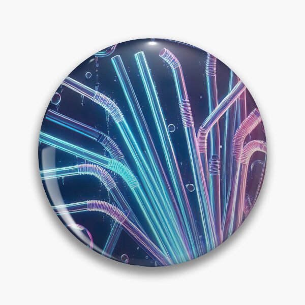 Item preview, "Neon Water Straw: Large Transparent 3D on Dark Background" designed and sold by Huycao211.