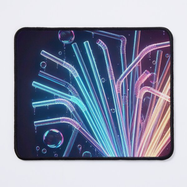 Item preview, "Neon Water Straw: Large Transparent 3D on Dark Background" designed and sold by Huycao211.