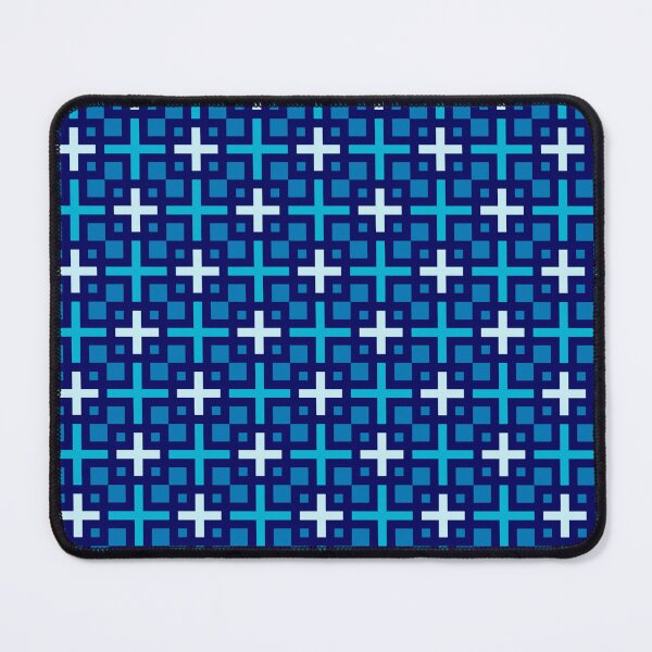Item preview, Navy Azure Blue Cross Plus Square Sign Geometric Nautical Ocean Mosaic Pattern designed and sold by PenguinForests.