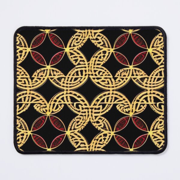 Item preview, Gold and cranberry red geometric pattern designed and sold by Roxburylane.