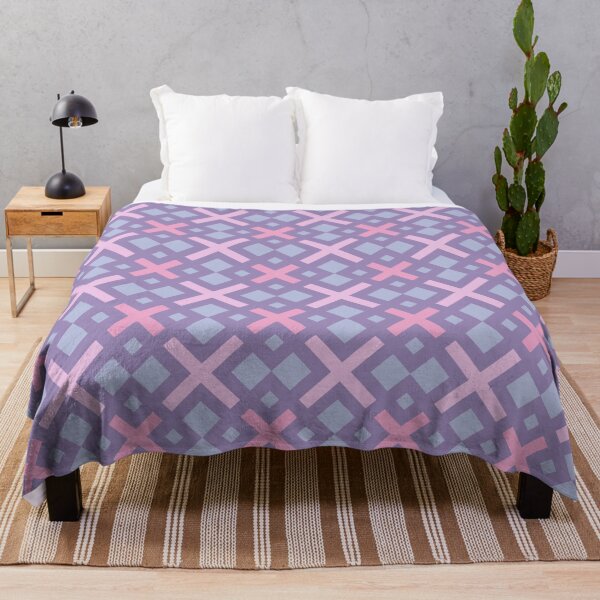 Item preview, Lilac Mauve Pastel Pink Square Cross X-Shaped Geometric Art Nouveau Folk Lattice Springtime Pattern designed and sold by PenguinForests.