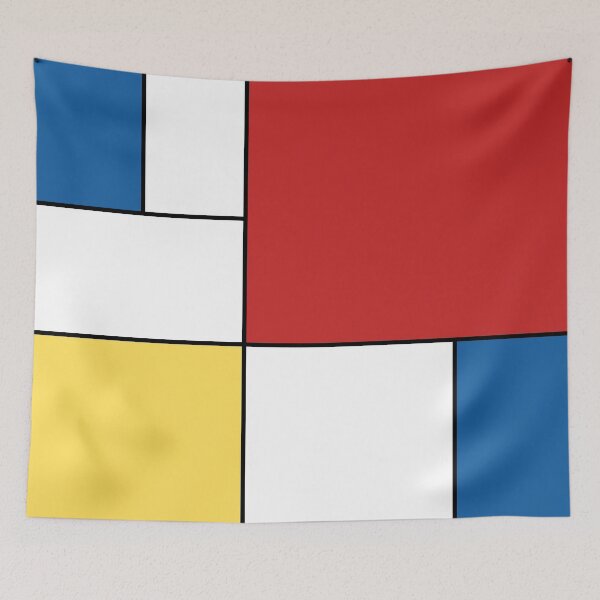 Item preview, Scandinavian Home Decor Neoplasticism Red Blue Yellow designed and sold by InteriorRefine.