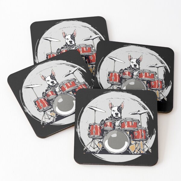 Item preview,  DRUMMER PITBULL – rock dog - hard rock dog – drummer dog designed and sold by Musicians-world.