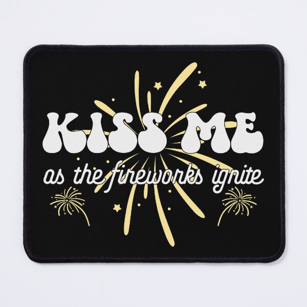 Item preview, Kiss Me As The Fireworks Ignite - Romantic New Year Celebration (White and Yellow Design) designed and sold by Spiprinto.