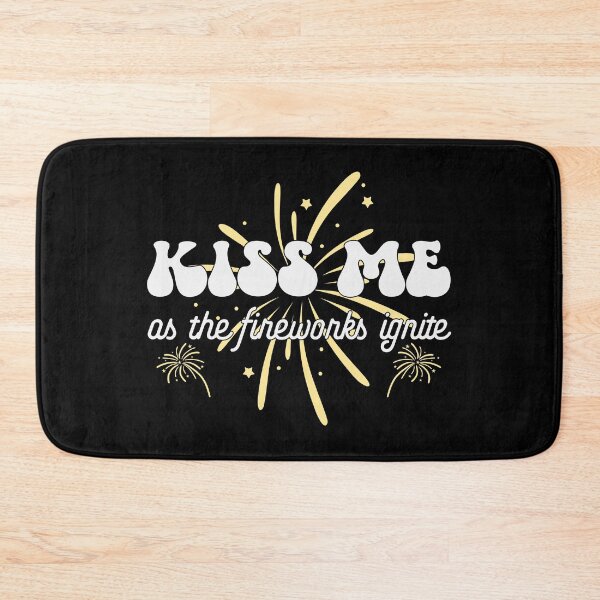 Item preview, Kiss Me As The Fireworks Ignite - Romantic New Year Celebration (White and Yellow Design) designed and sold by Spiprinto.