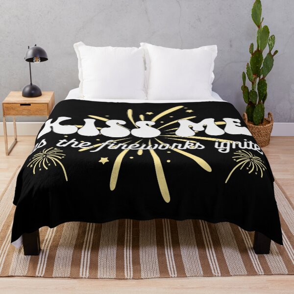 Item preview, Kiss Me As The Fireworks Ignite - Romantic New Year Celebration (White and Yellow Design) designed and sold by Spiprinto.