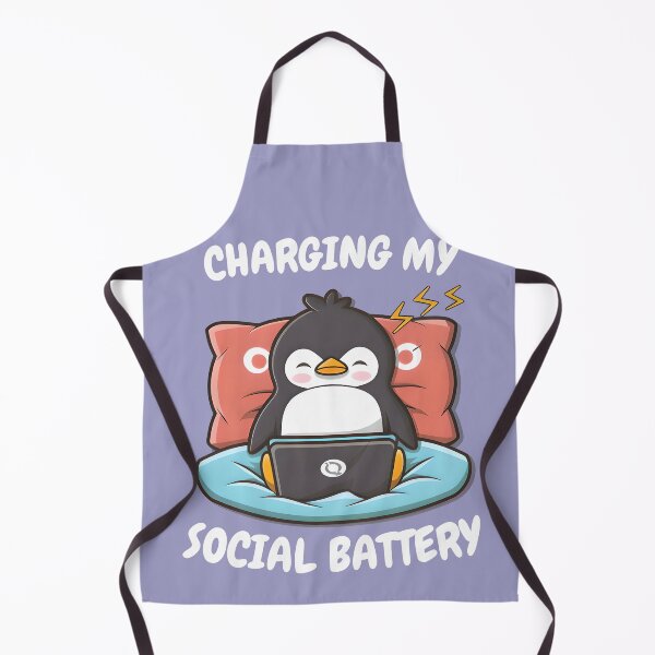 Item preview, Social battery in charge cute penguin designed and sold by ChataMaroon.