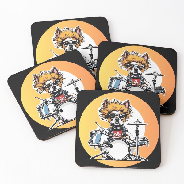 Item preview, ROCK PUNK DRUMMER DOG 3 – rock dog - hard rock dog – drummer dog designed and sold by Musicians-world.